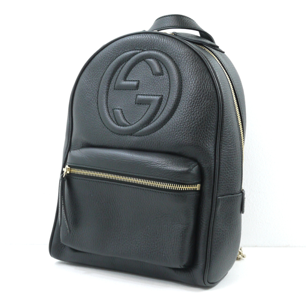 Gucci Interlocking Shoulder Black Backpack G Soho - image 2